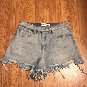 Distressed Jean shorts